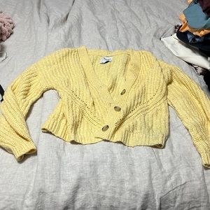 Yellow Abercrombie and fitch cardigan- never worn